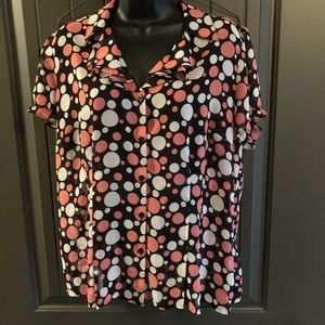 East 5th Polka Dot Button Down Sheer Blouse